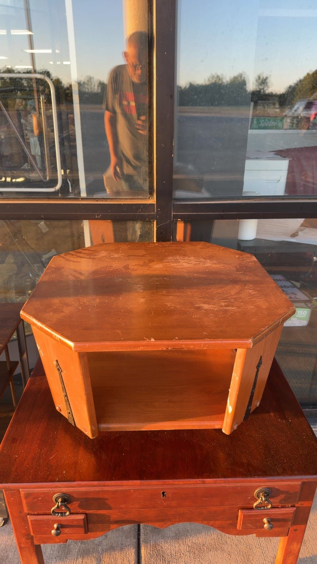 Wooden Octagonal Side Table - Image 1