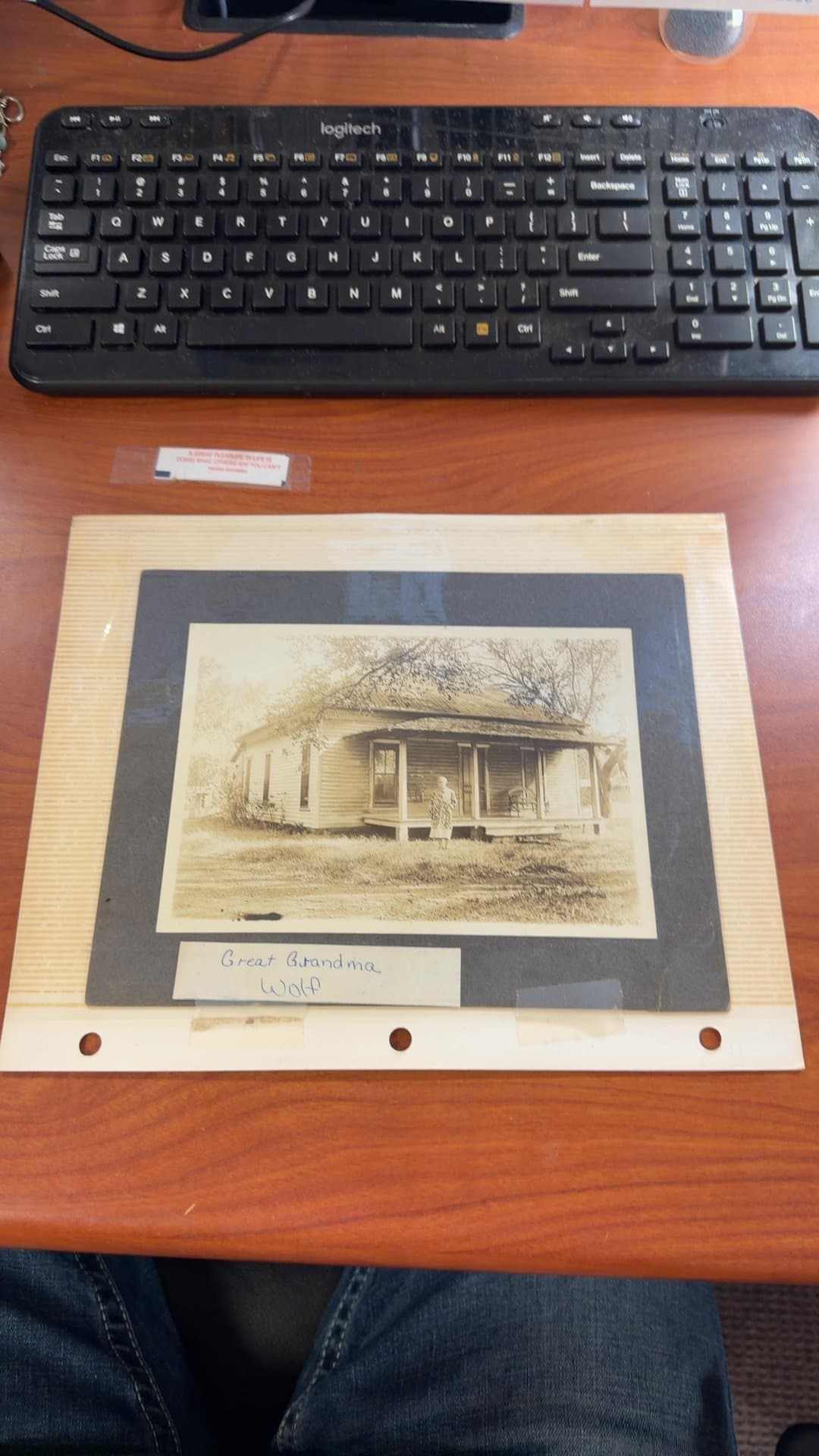 Vintage Photograph of House with 'Great Grandma Wolf' Label - Image 1