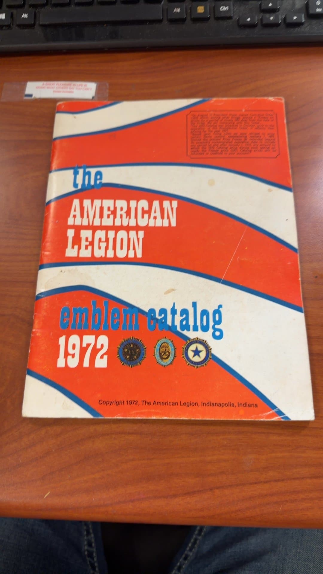 1972 American Legion Emblem Catalog - Image 1