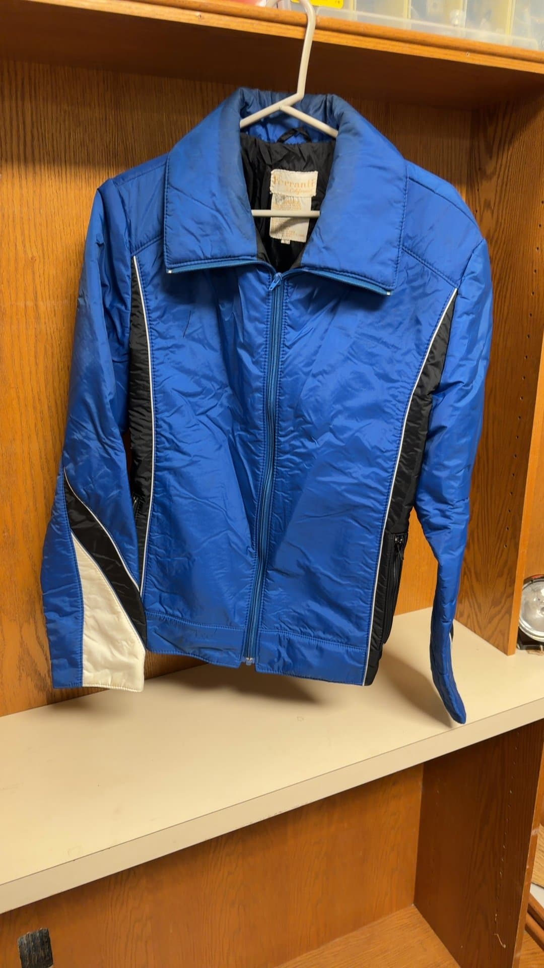Ferranti California Blue Nylon Jacket with Eagle Embroidery - Image 1