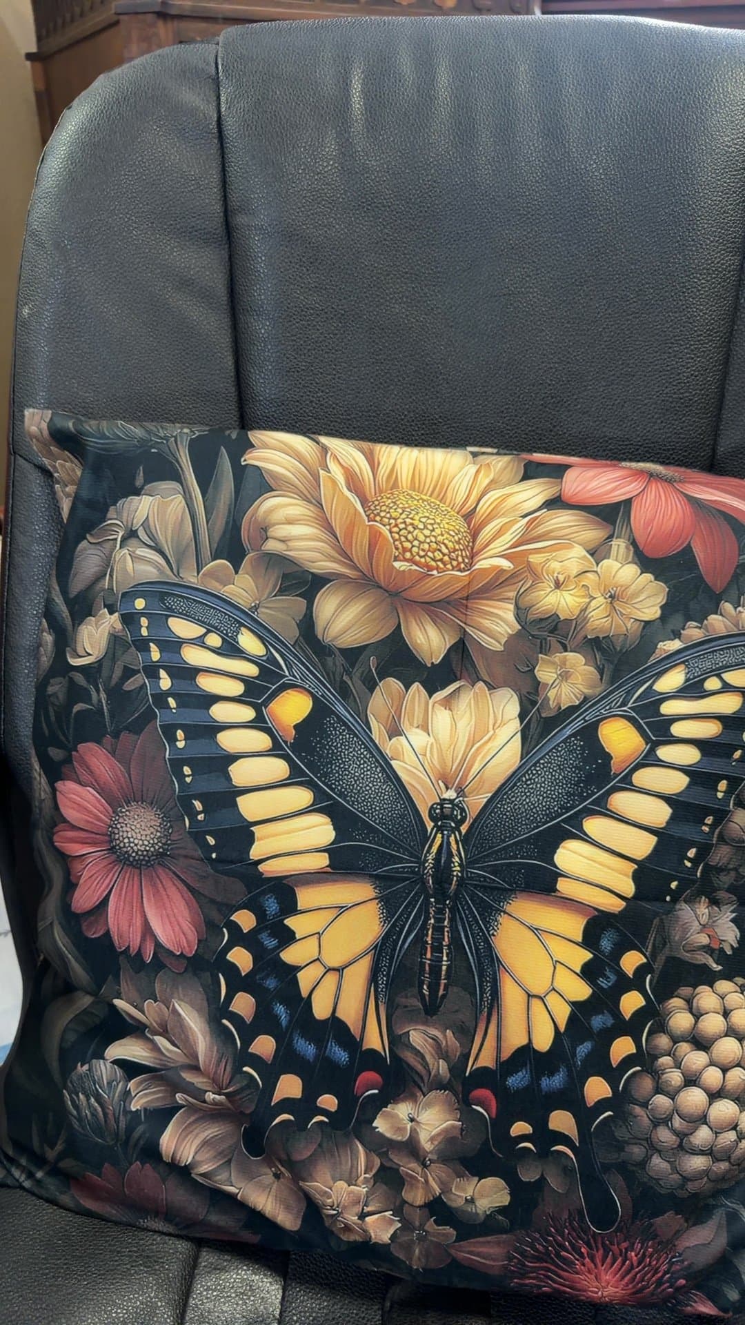 Butterfly and Floral pillow - Image 1
