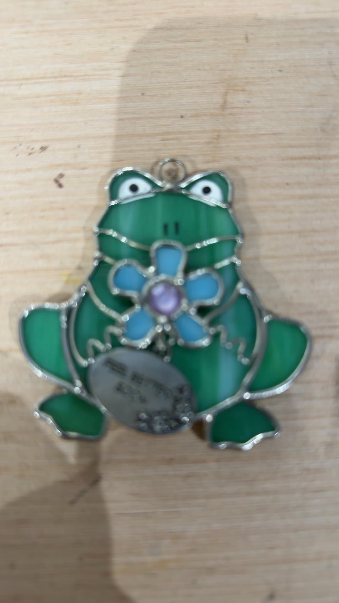 Ganz Stained Glass Frog Suncatcher with 'Feel Better Soon' Charm - Image 1