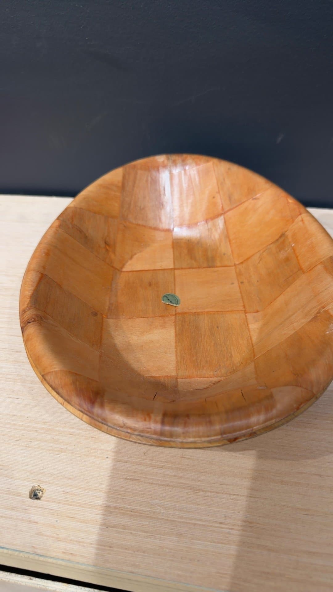 Woven Wood Veneer Oval Serving Bowls - Image 1