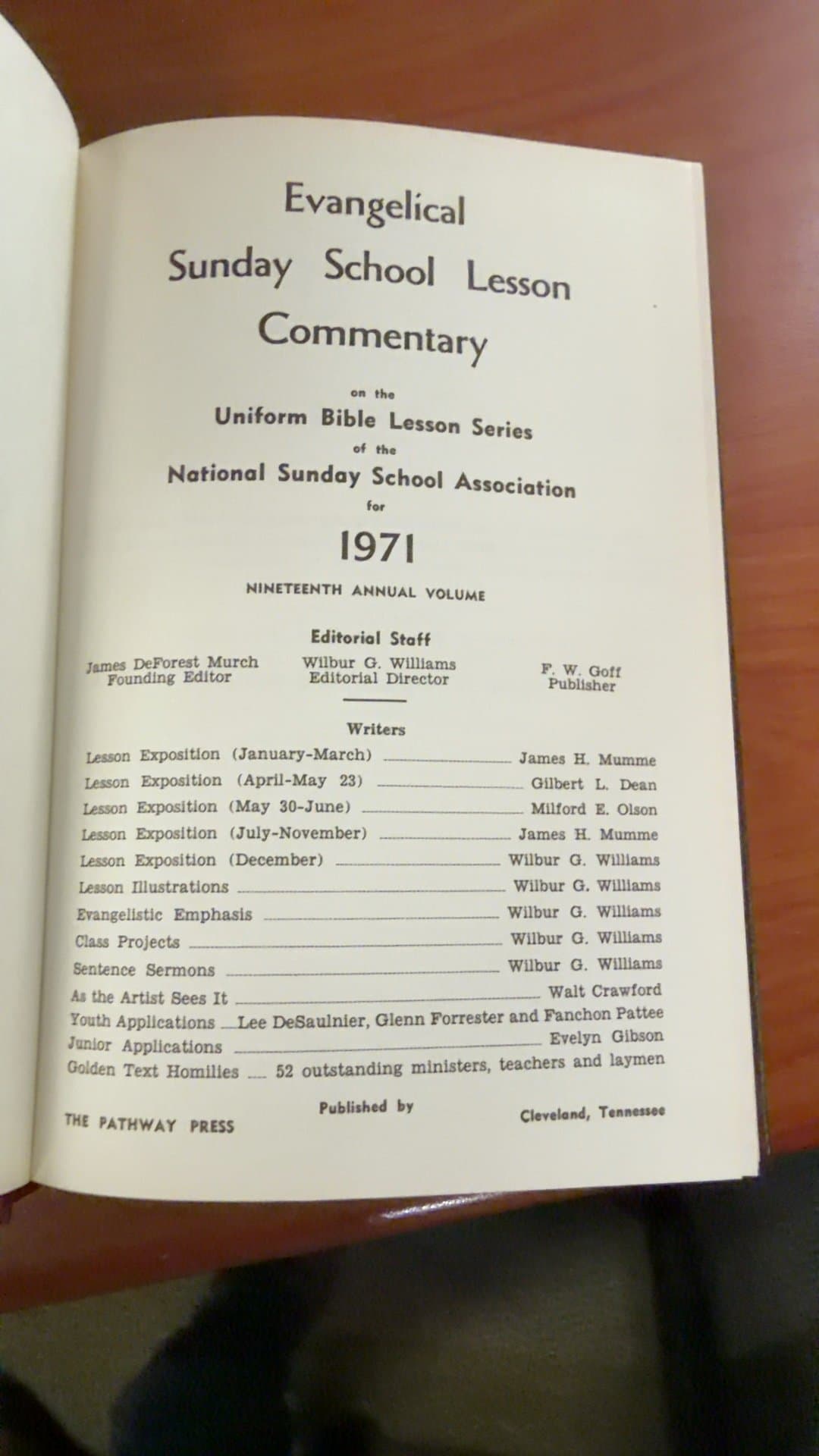 Evangelical Sunday School Lesson Commentary 1971 - Image 1