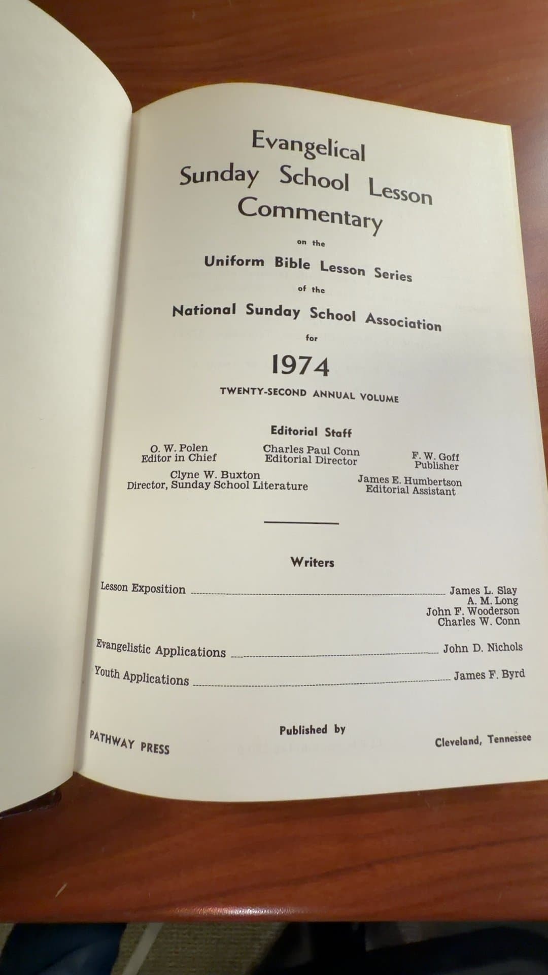 Evangelical Sunday School Lesson Commentary 1974 - Image 1
