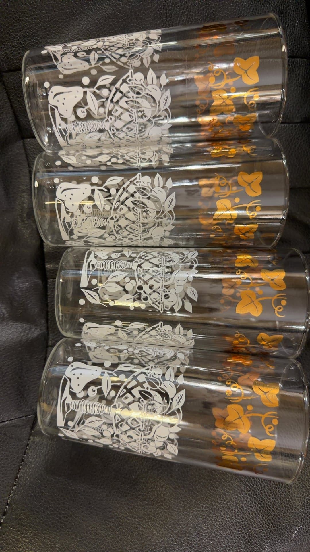 Vintage Floral Highball Glasses Set - Image 1