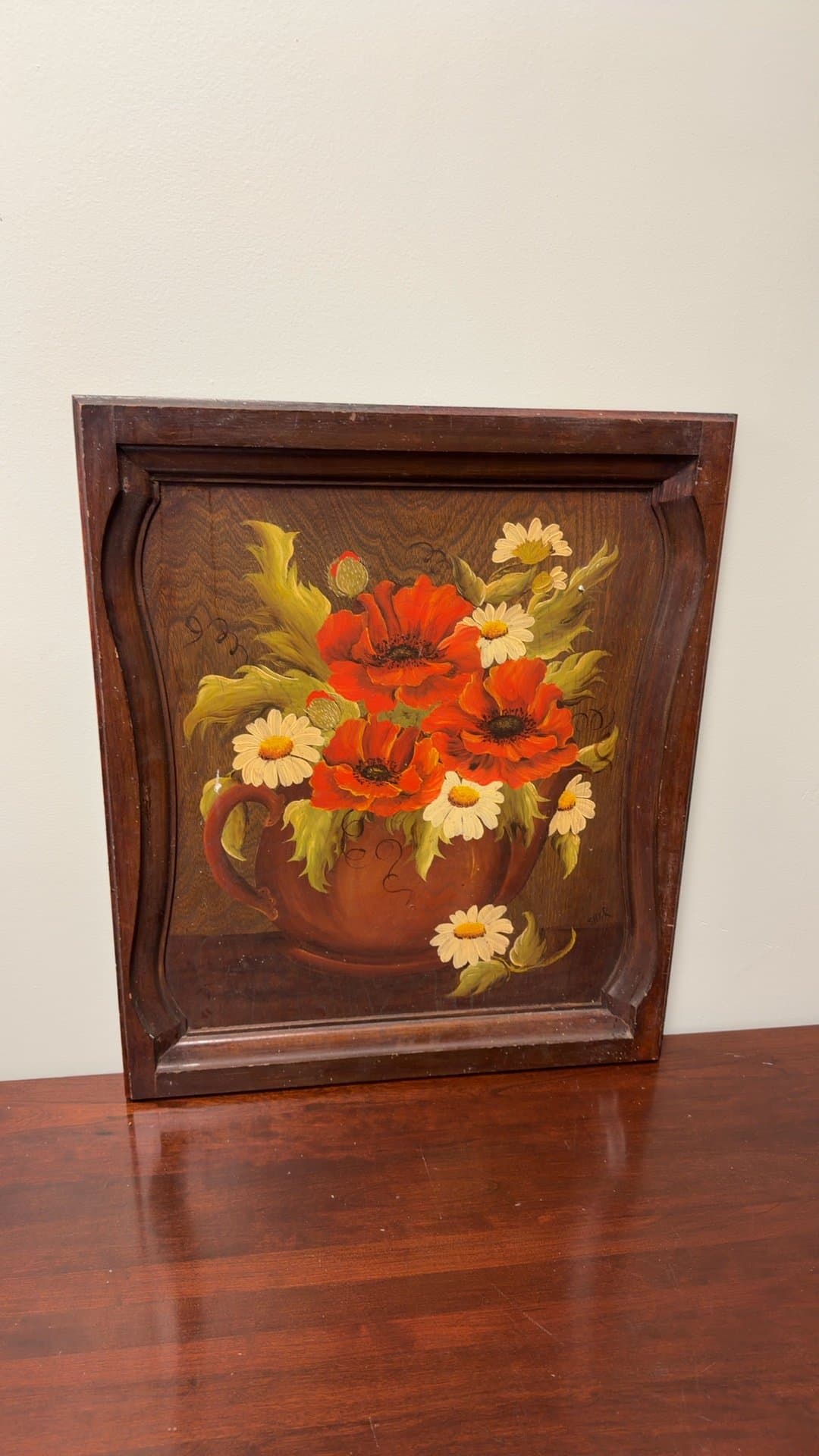 Framed Floral Still Life Painting - Image 1
