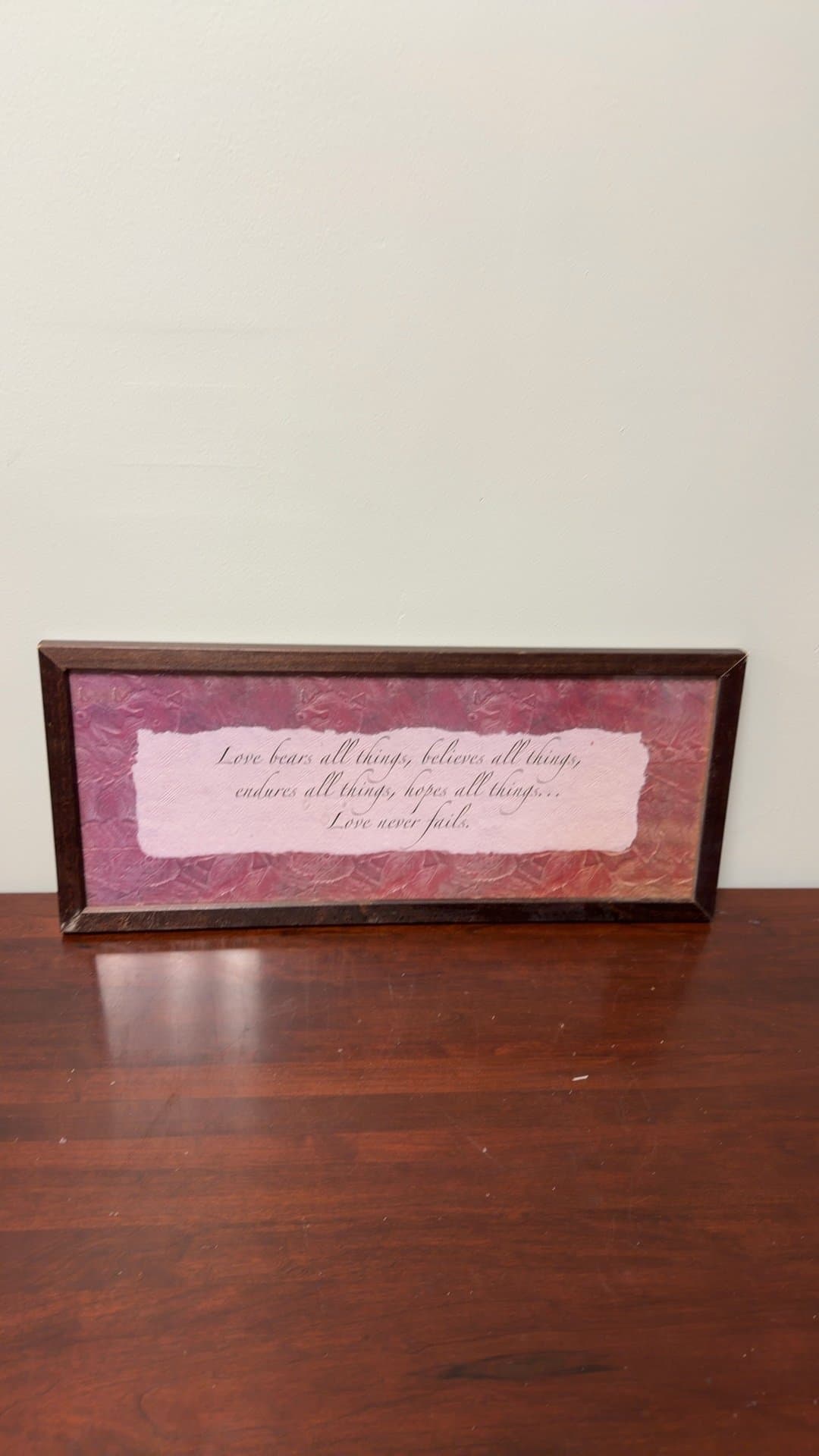 Inspirational Framed Art - 'Love Bears All Things' - Image 1