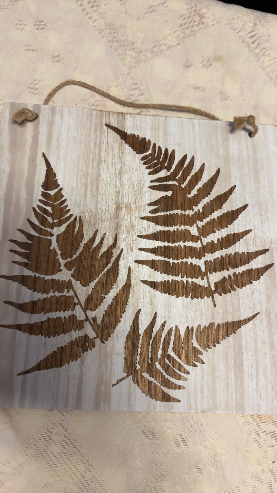 Wooden Fern Motif Wall Hanging - Image 1