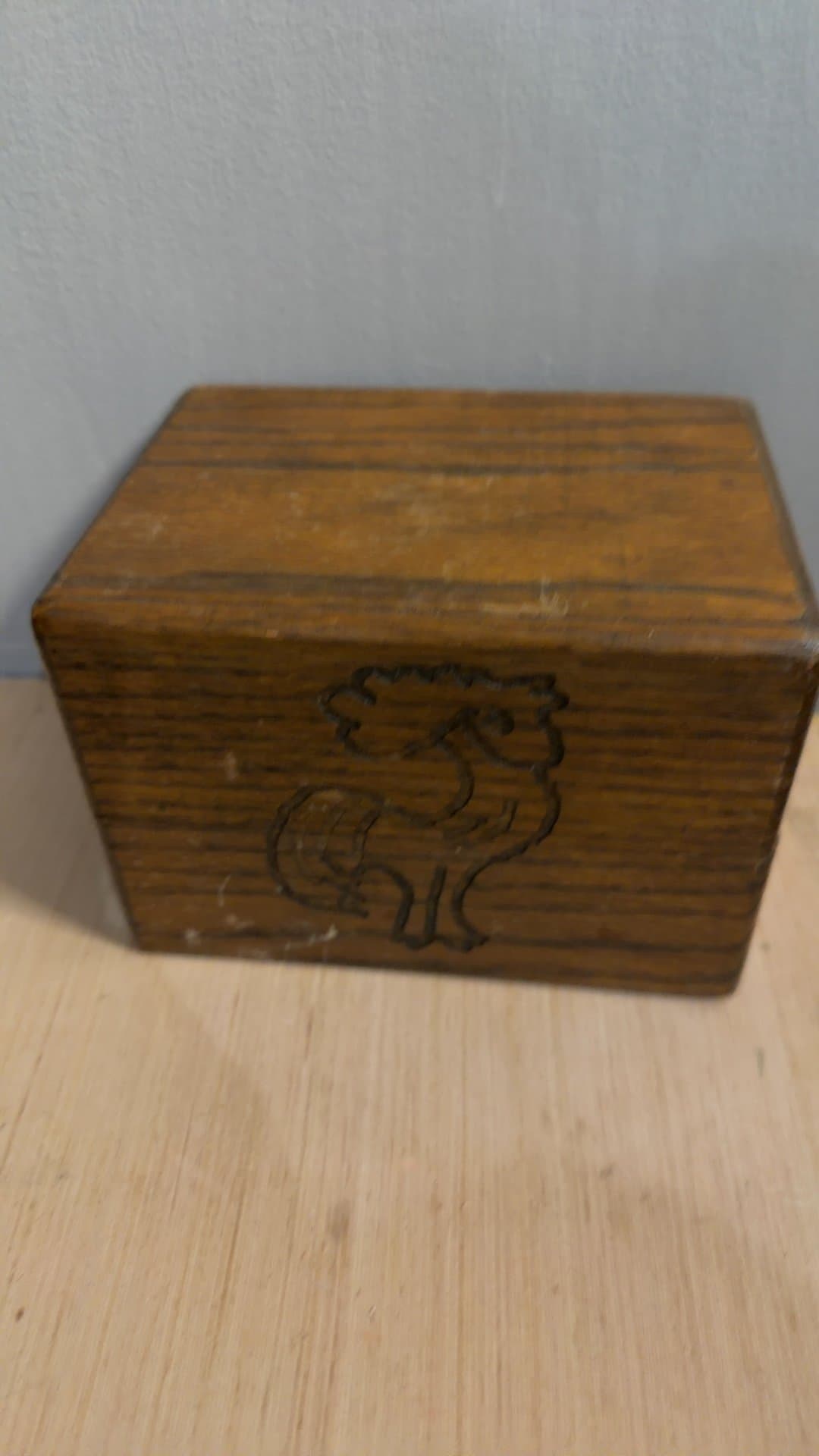 Vintage Carved Wooden Rooster Keepsake Box - Image 1