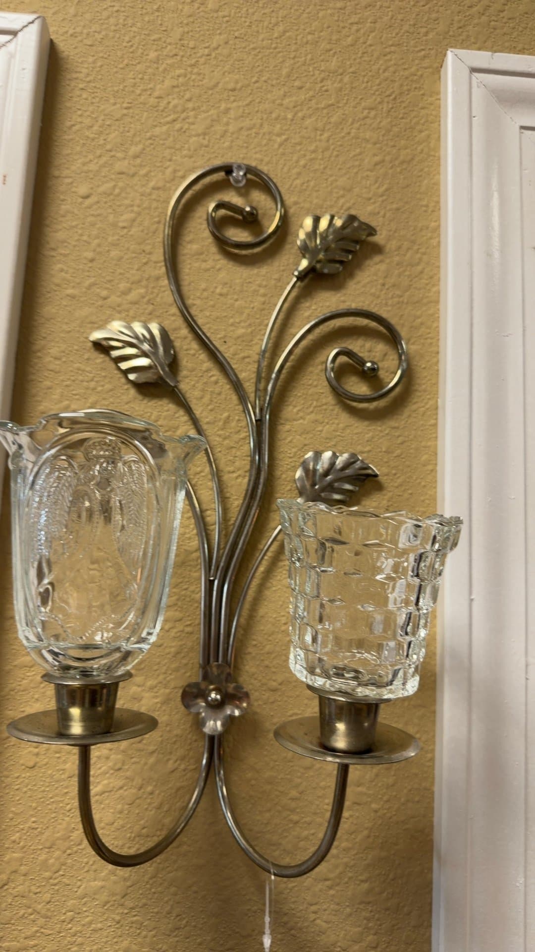 Vintage Wall Sconce with Glass Holders - Image 1