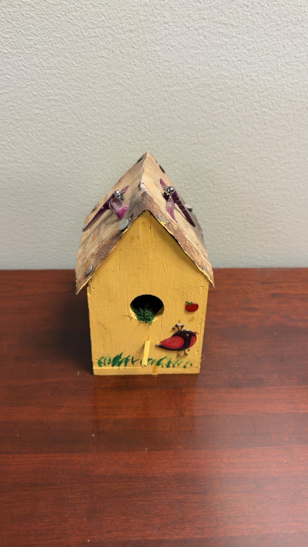 Hand-Painted Wooden Birdhouse - Image 1
