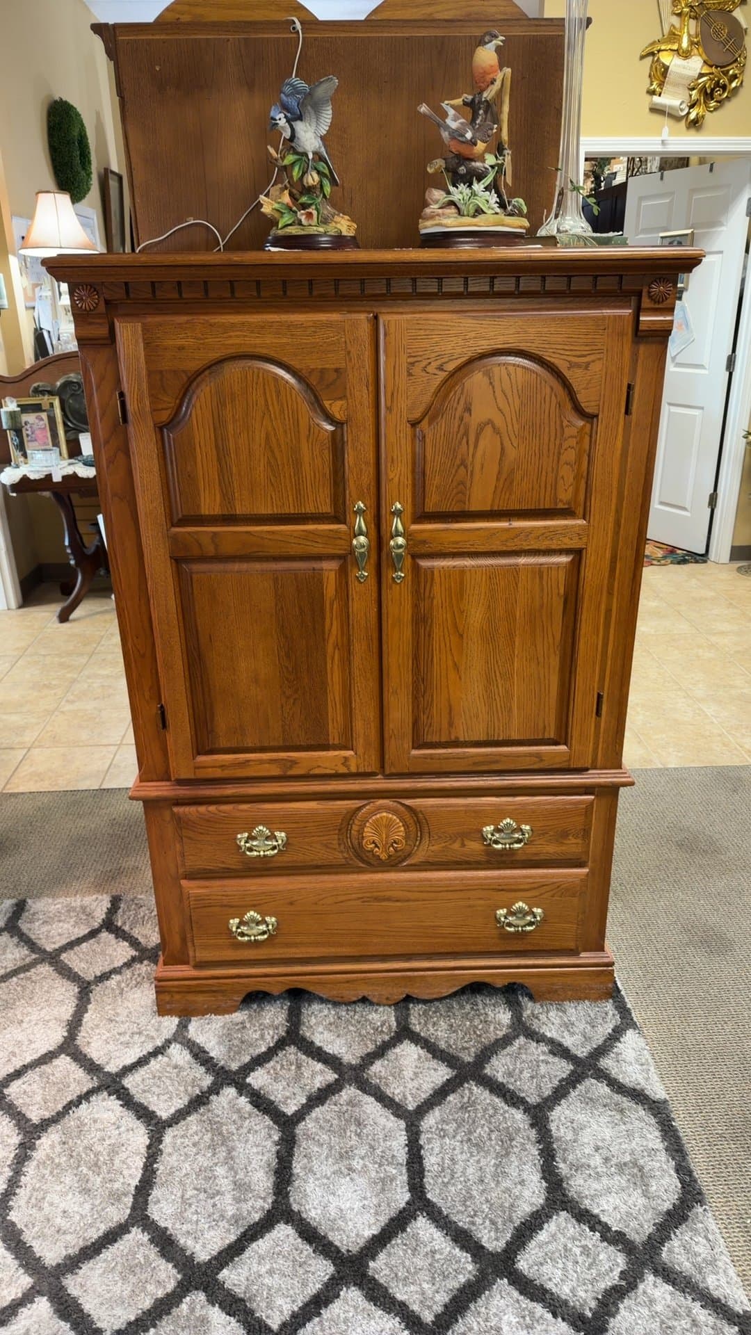 Wooden Armoire Cabinet with Drawers - Image 1