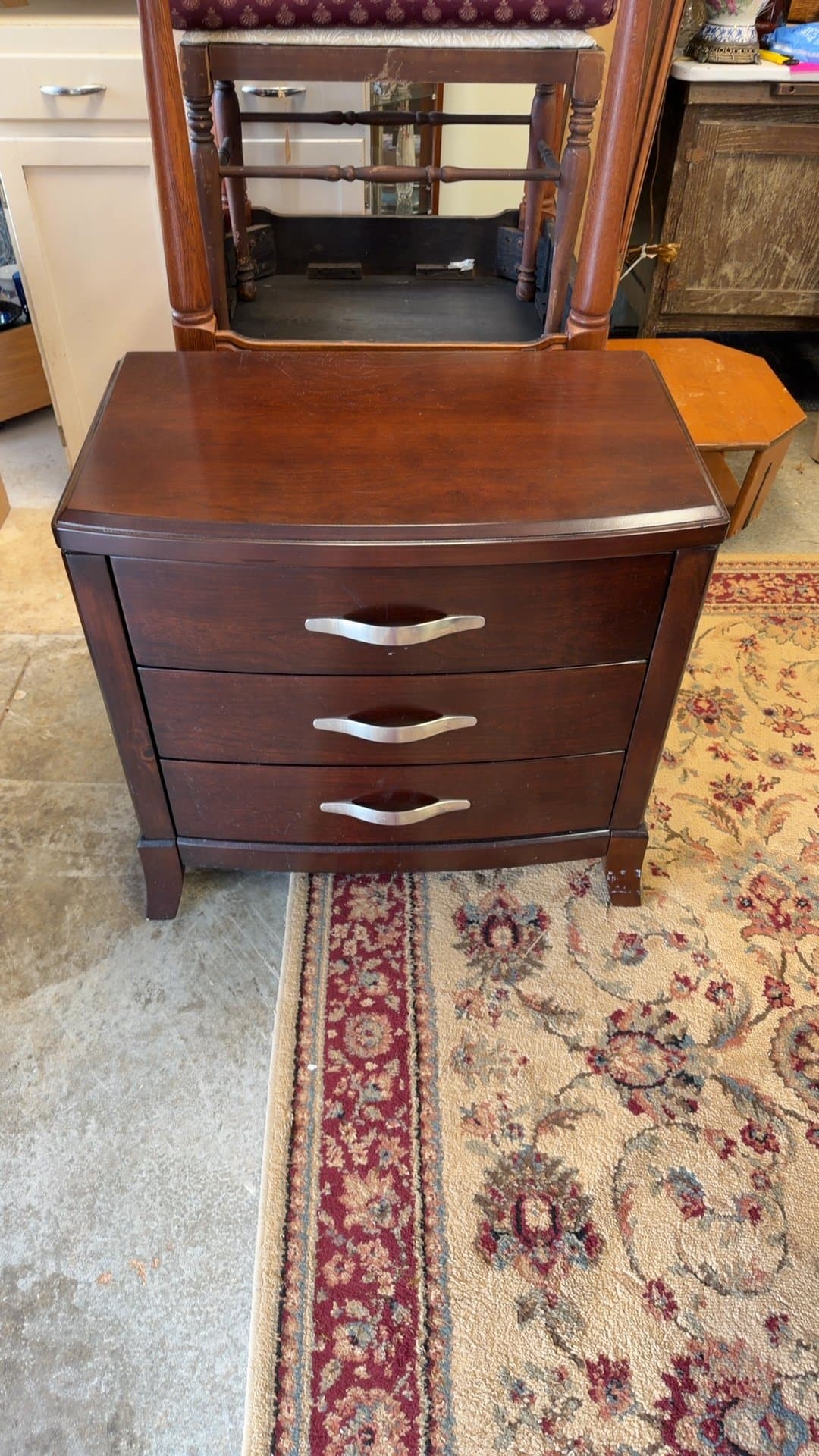 Three-Drawer Wooden Nightstand - Image 1