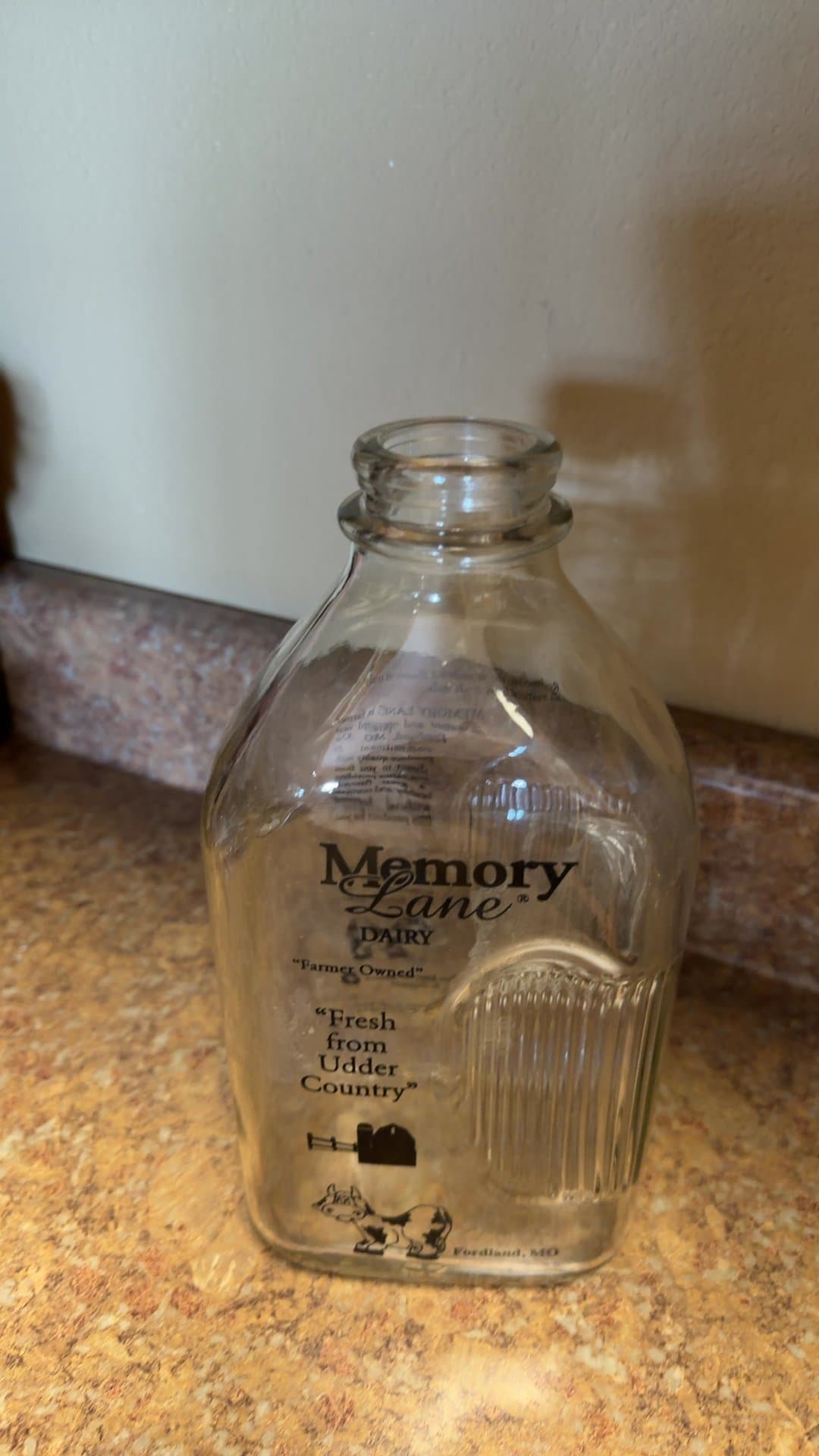 Memory Lane Dairy Glass Milk Bottle - Image 1
