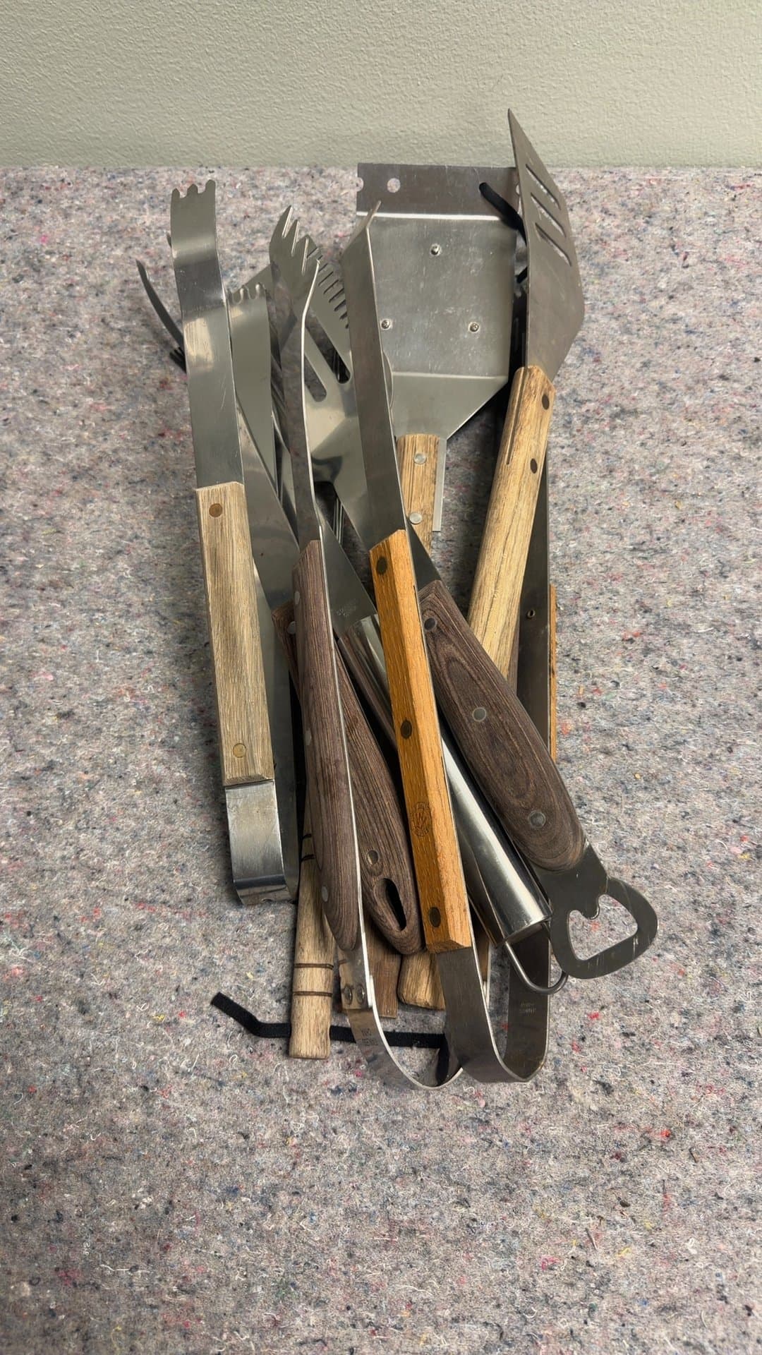 Set of BBQ Grilling Tools with Wooden Handles - Image 1