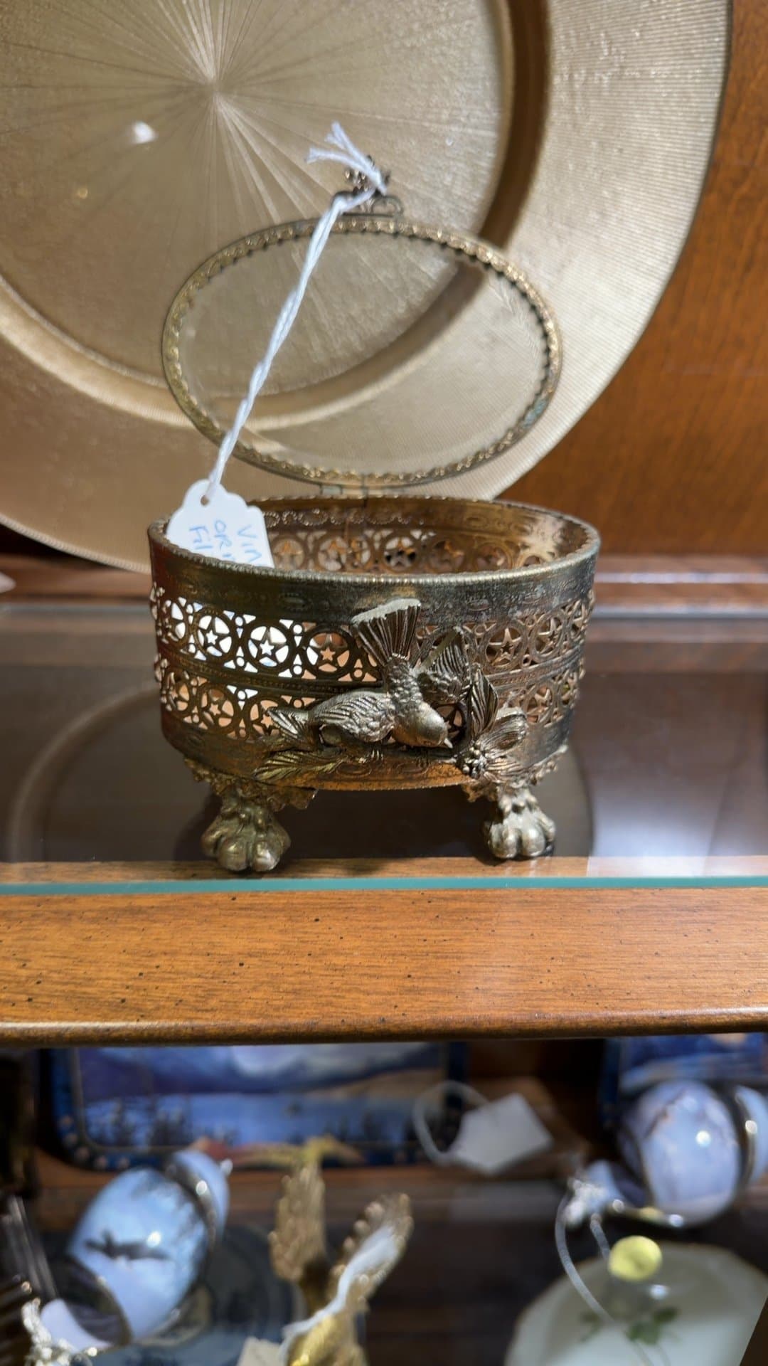 Vintage Ormolu Filigree Jewelry Casket - Image 1