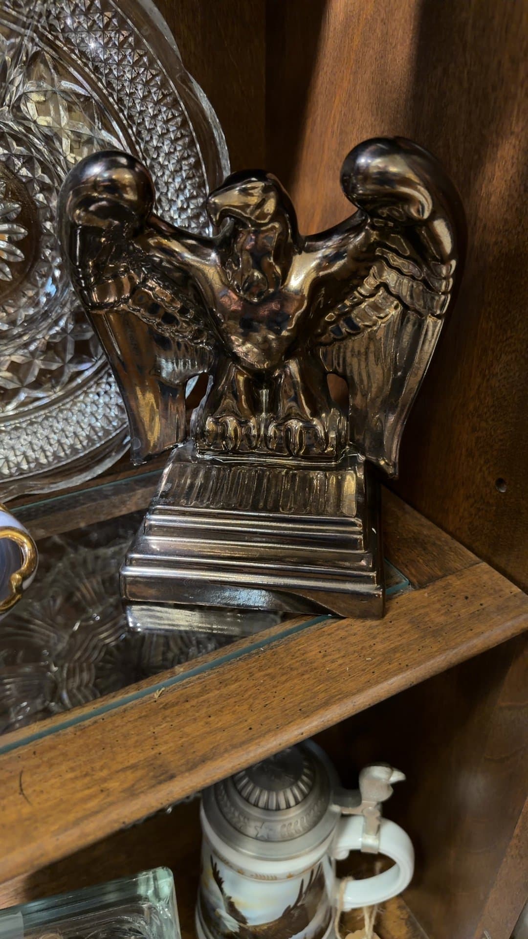 Antique Bronze Eagle Bookend - Image 1