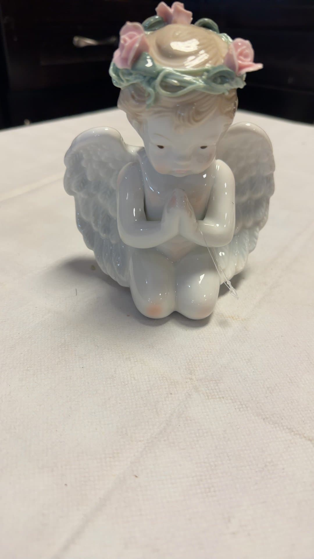 Porcelain Angel Figurine with Floral Crown - Image 1