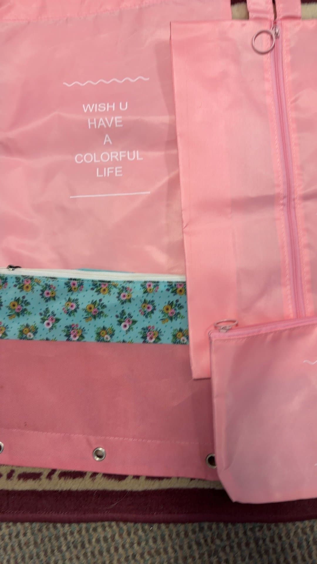 Pink Travel Packing Cubes and Organizer Pouches Set - Image 1