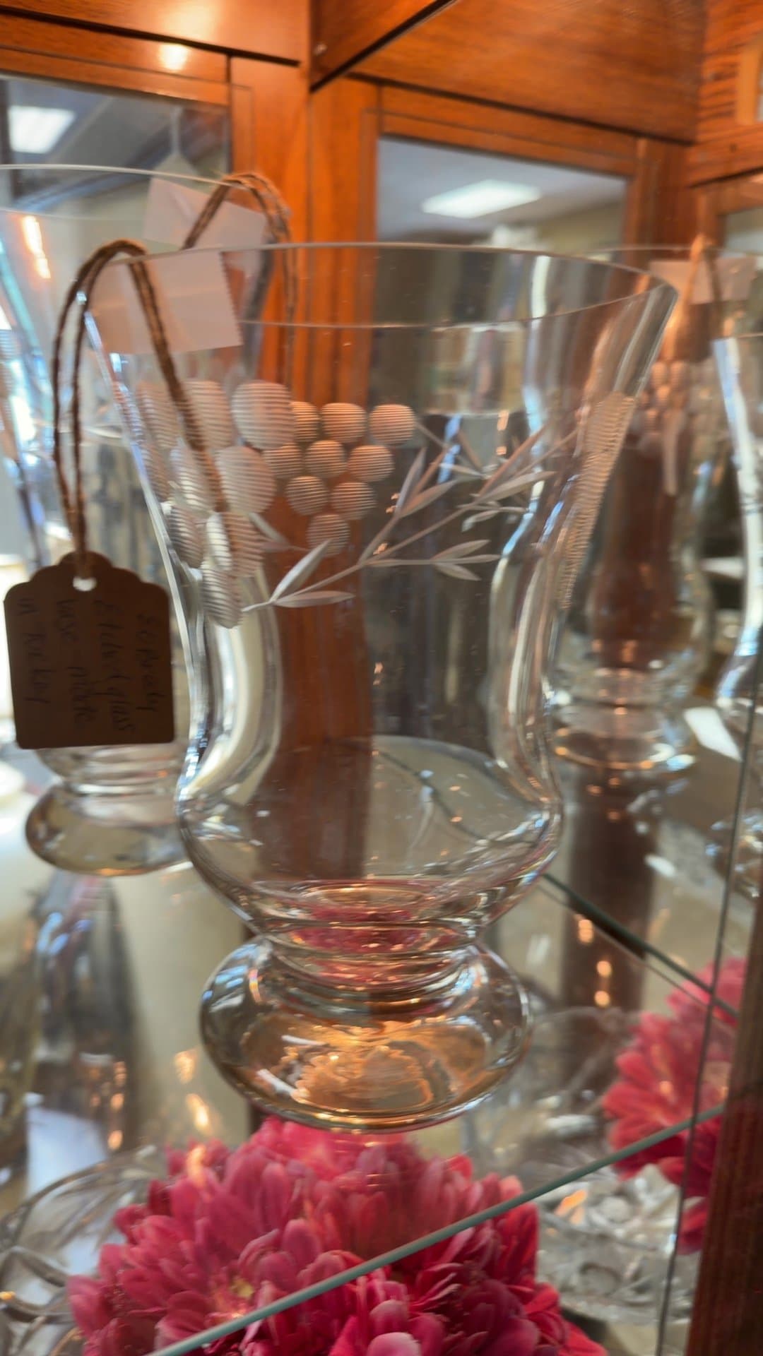 E.O. Brody Company Etched Glass Vase - Image 1