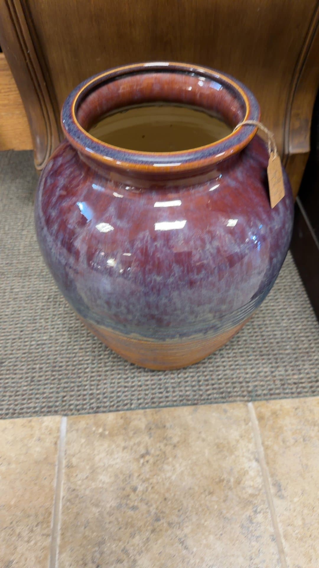 Large Glazed Earthenware Vase - Image 1