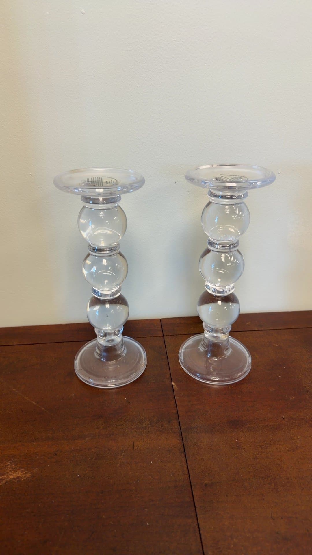 Set of Glass Candlestick Holders - Image 1