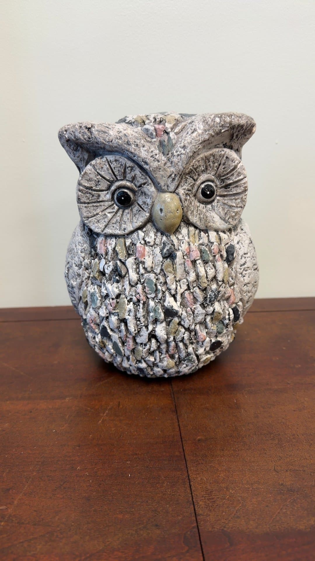 Stone Mosaic Owl Figurine - Image 1