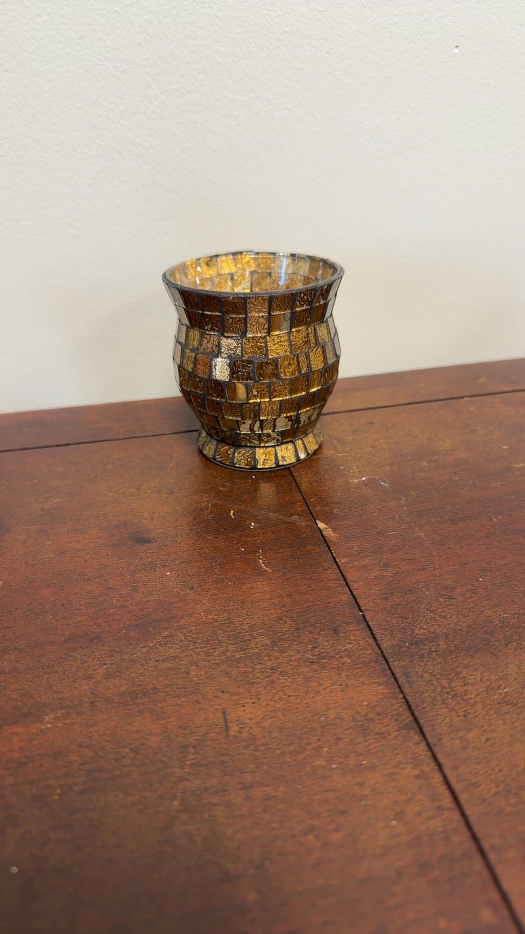 Mosaic Glass Candle Holder - Image 1