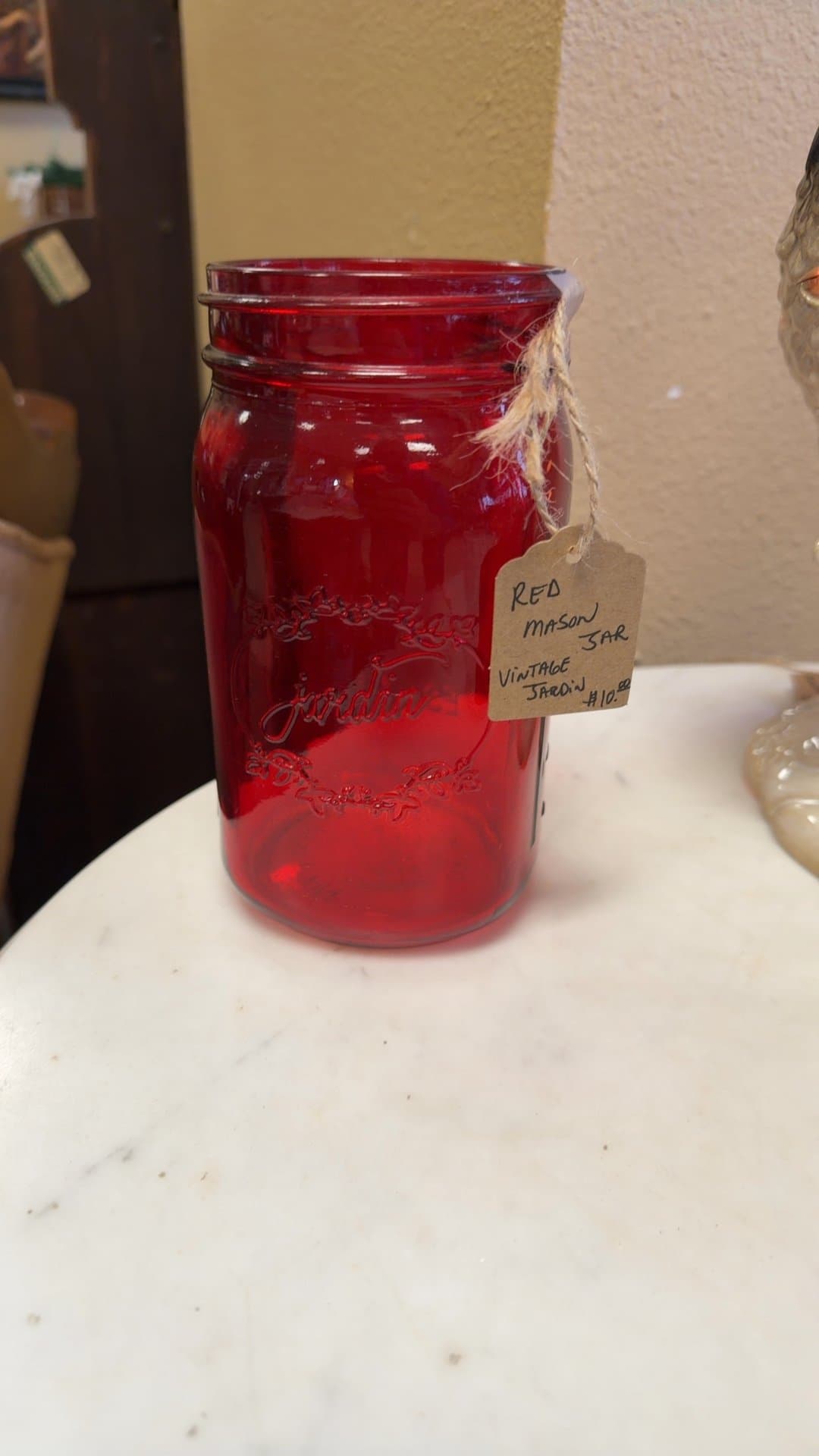 Vintage Red Mason Jar - Image 1