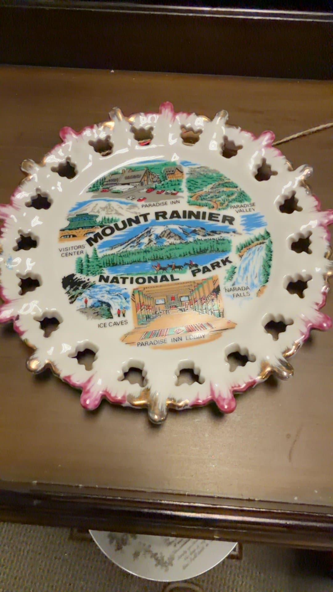 1950s-60s Mount Rainier National Park Souvenir Plate - Image 1
