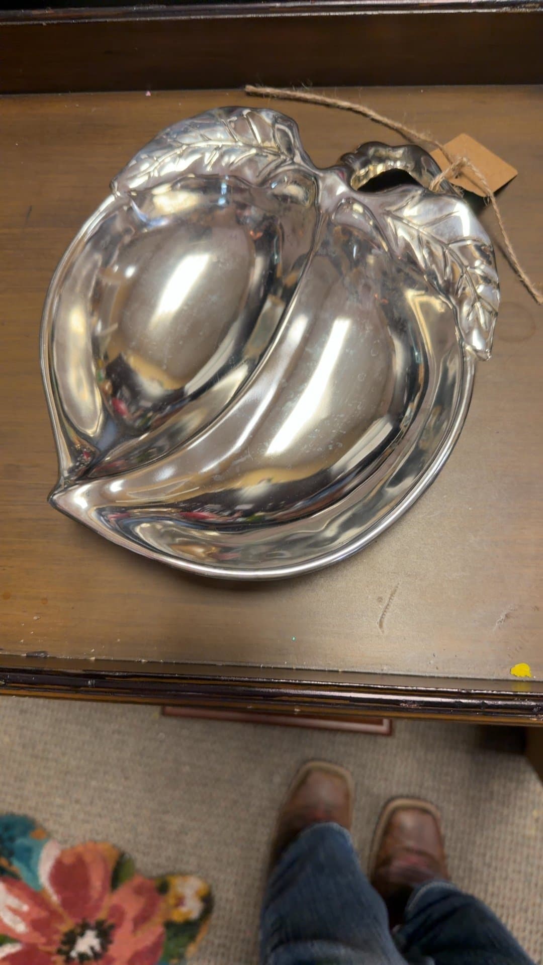 Silver Plated Peach Dish - Image 1