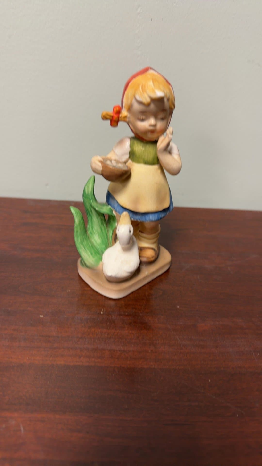 Vintage Japanese Girl Figurine with Duck - Image 1