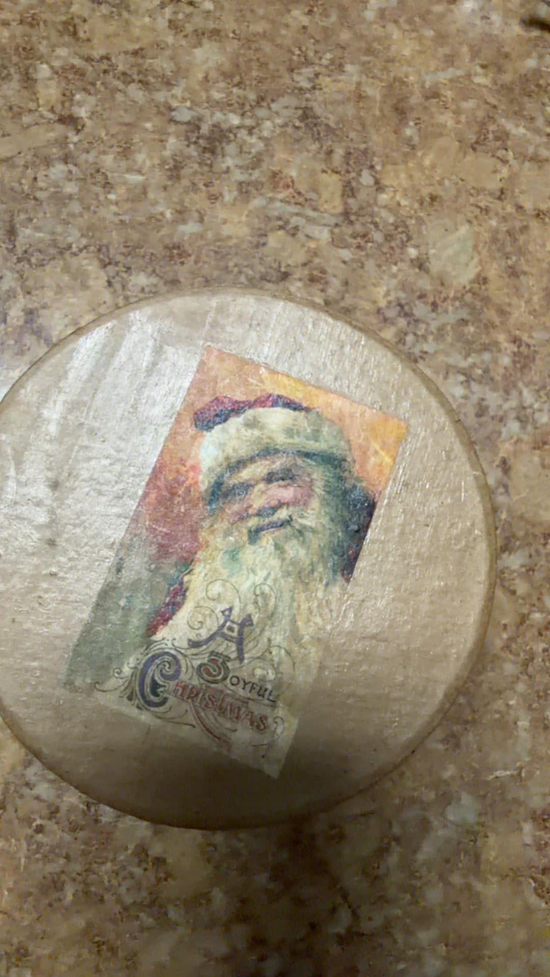 Vintage DCC 1994 Santa Claus Round Paper Mache Box - Image 1