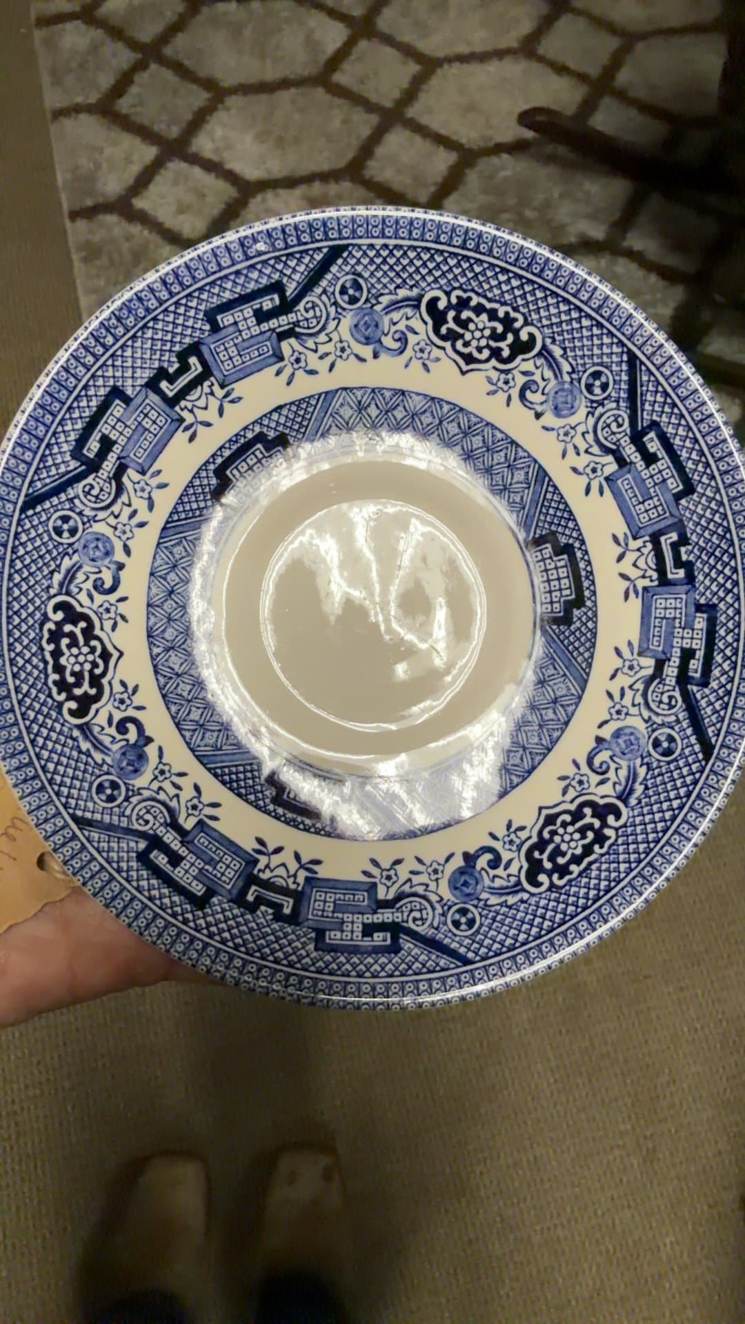 Churchill Blue Willow Ceramic Tea Saucer - Image 1