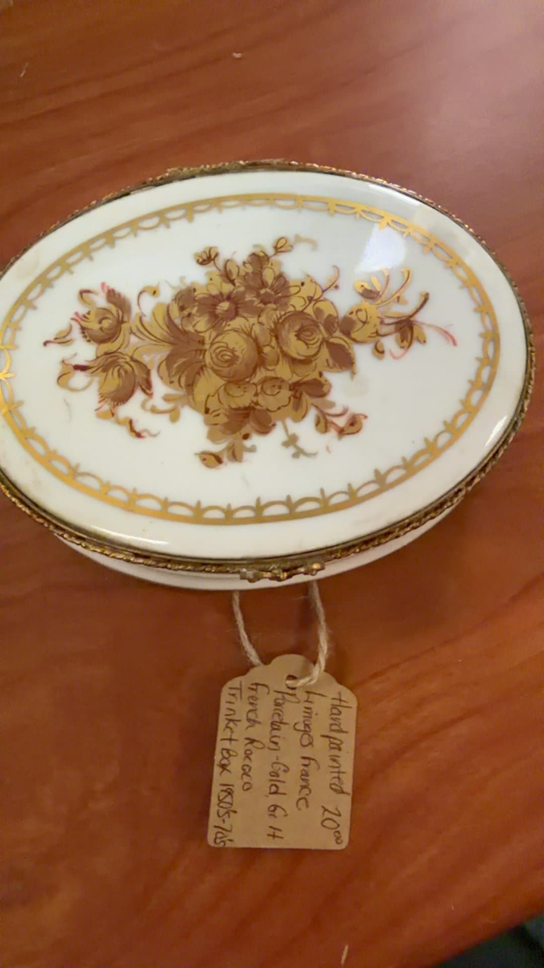 Hand-Painted French Rococo Trinket Box - Image 1