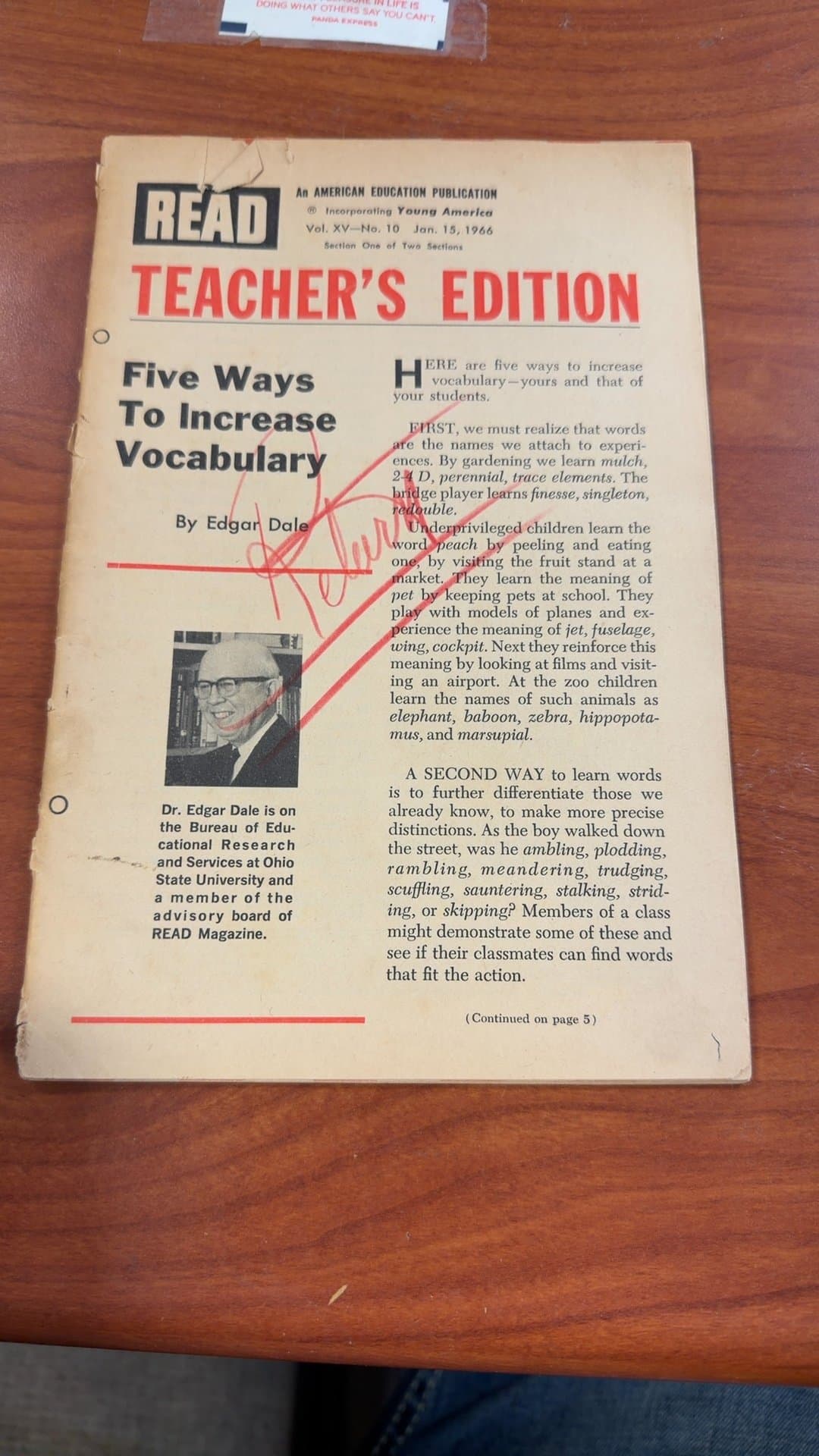 READ Teacher's Edition: Five Ways To Increase Vocabulary (1966) - Image 1