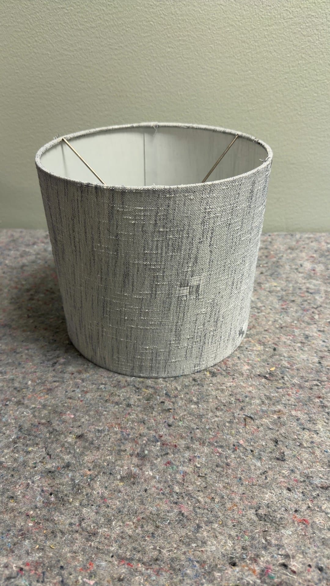 Gray Fabric Drum Lampshade - Image 1