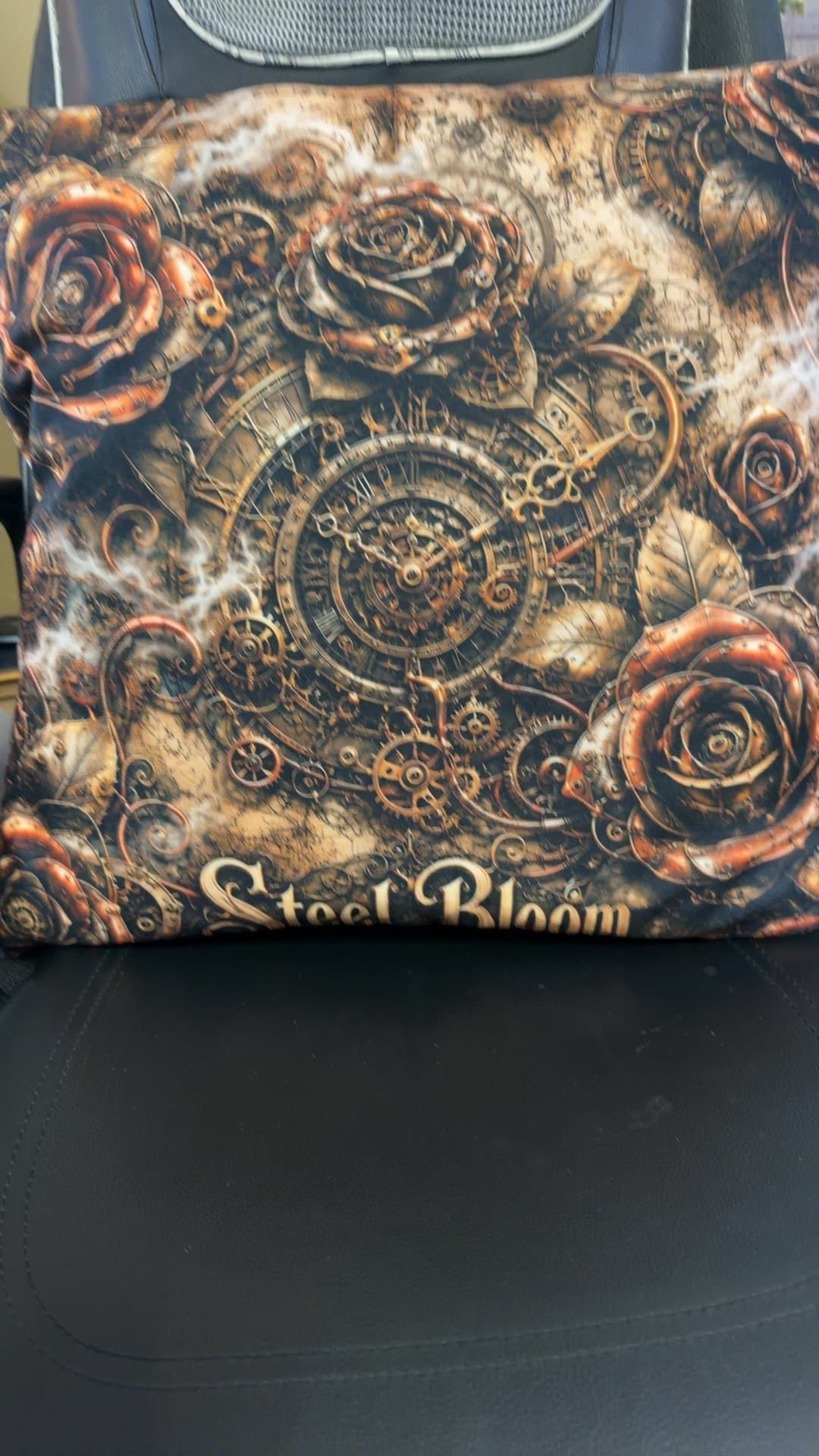 Steampunk Rose Decorative Pillow - Image 1