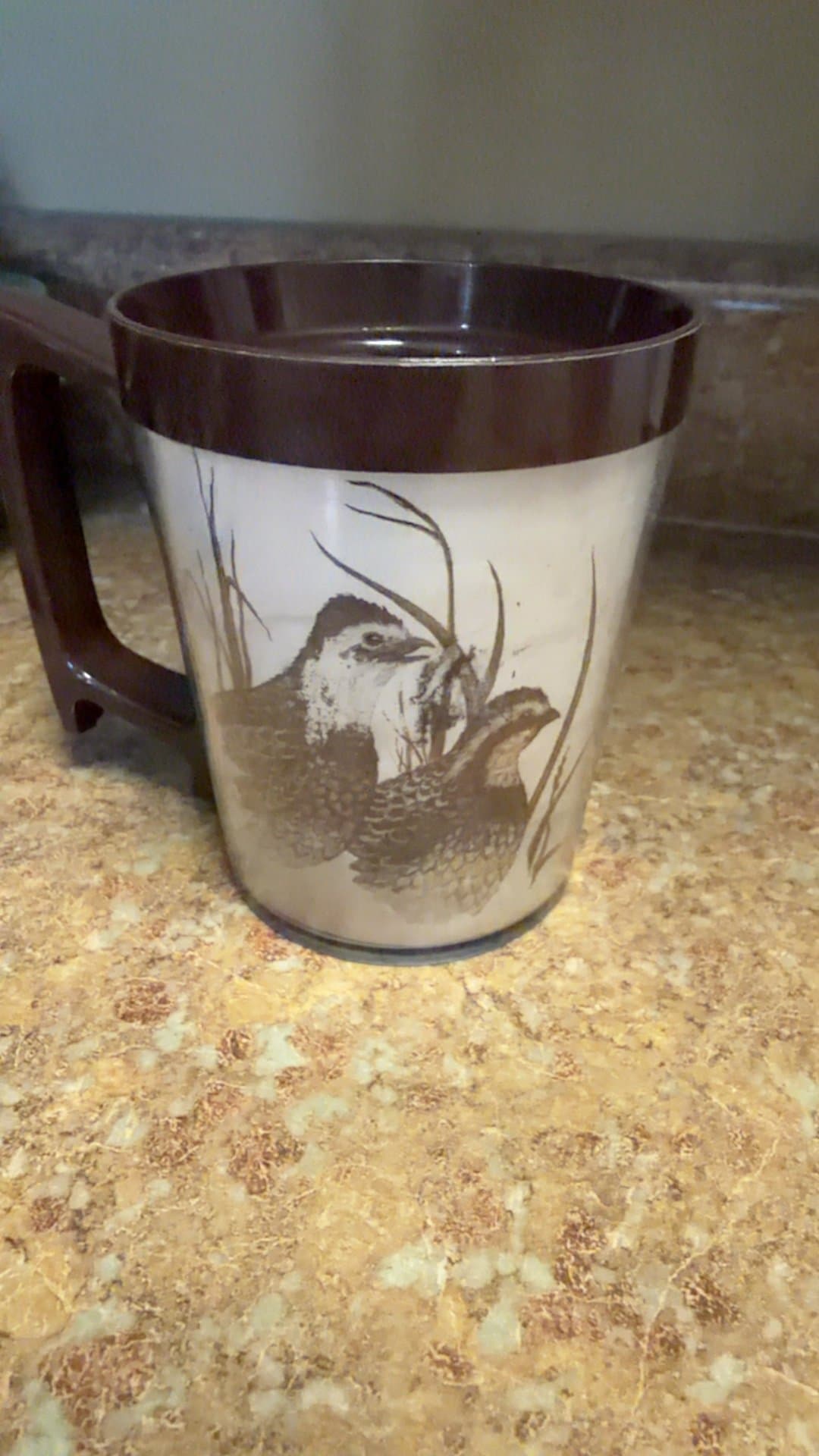 Vintage Thermo-Serv Insulated Mug with Bird Design - Image 1