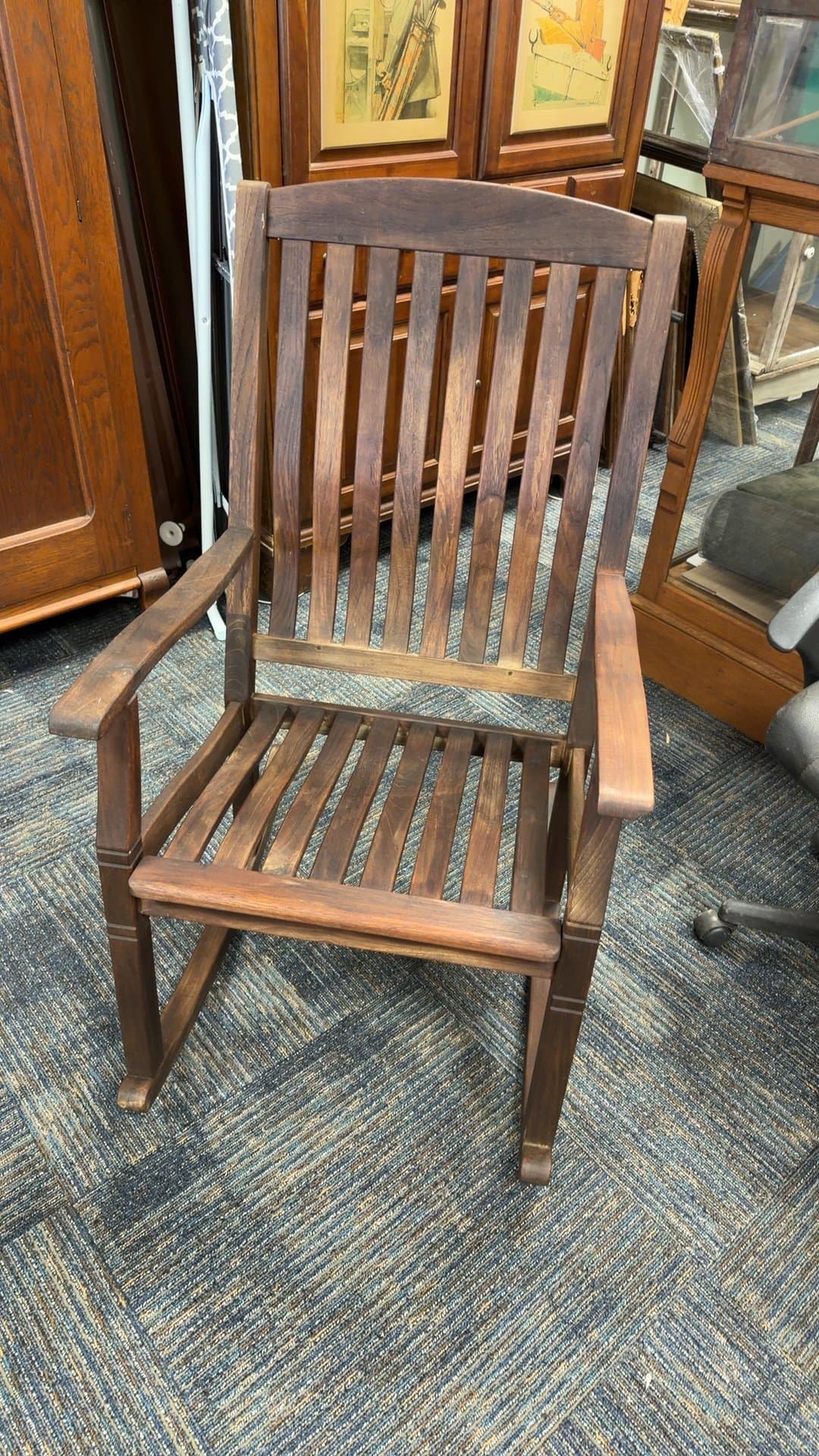 Wooden Slat Rocking Chair - Image 1