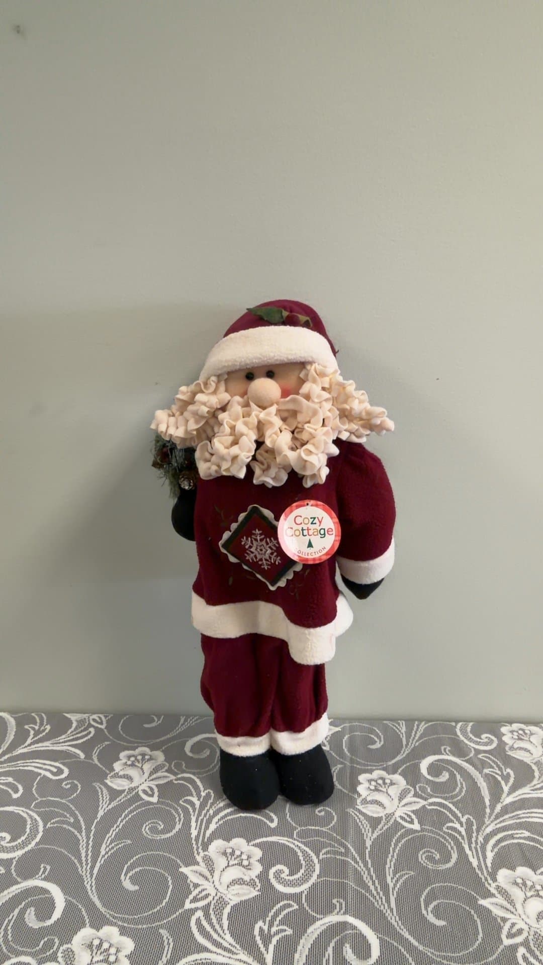 Trim A Home Cozy Cottage Collection Plush Santa Claus Figurine - Image 1
