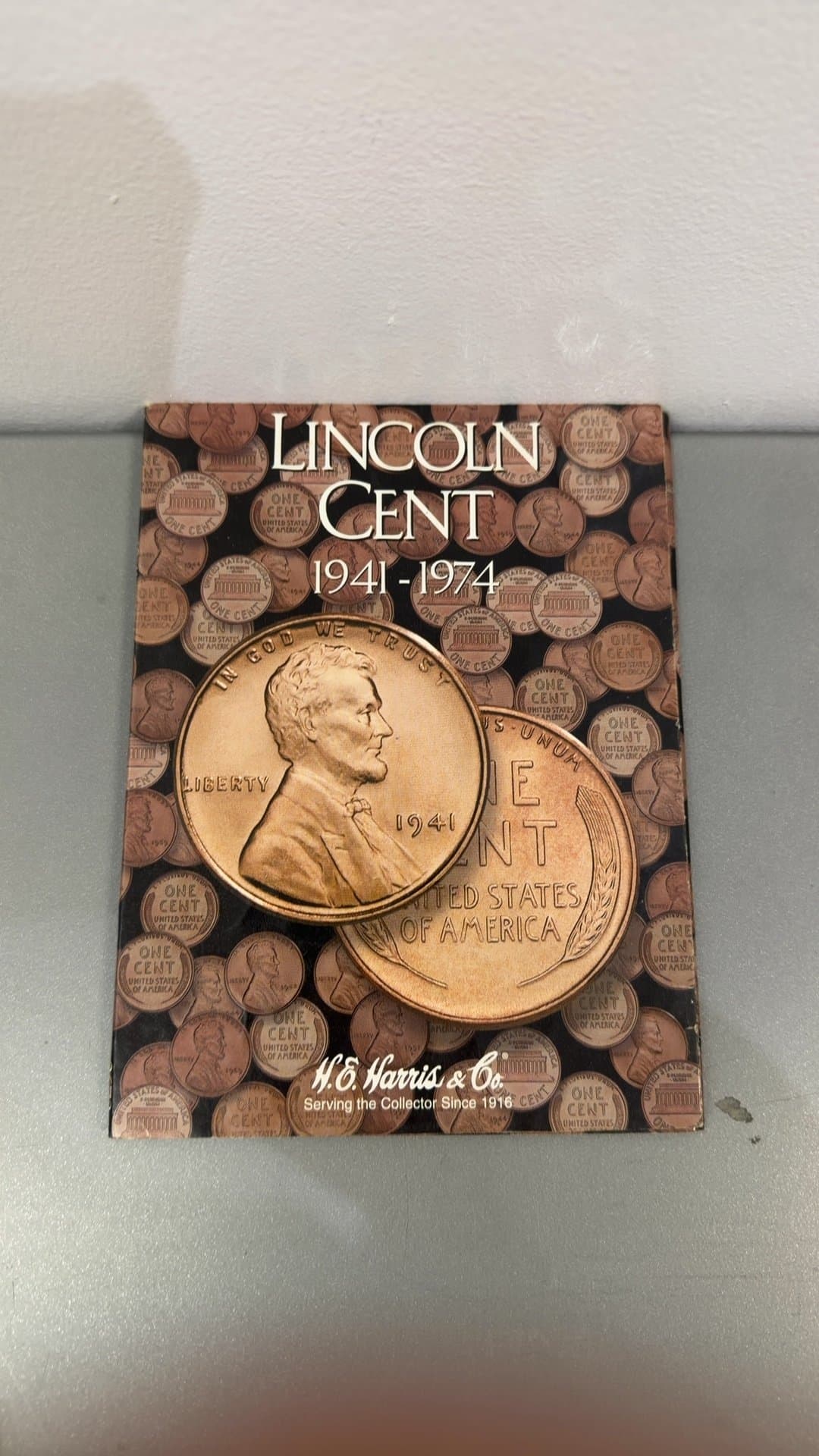 H.E. Harris Lincoln Cent Coin Folder 1941-1974 Partially Filled Collection - Image 1