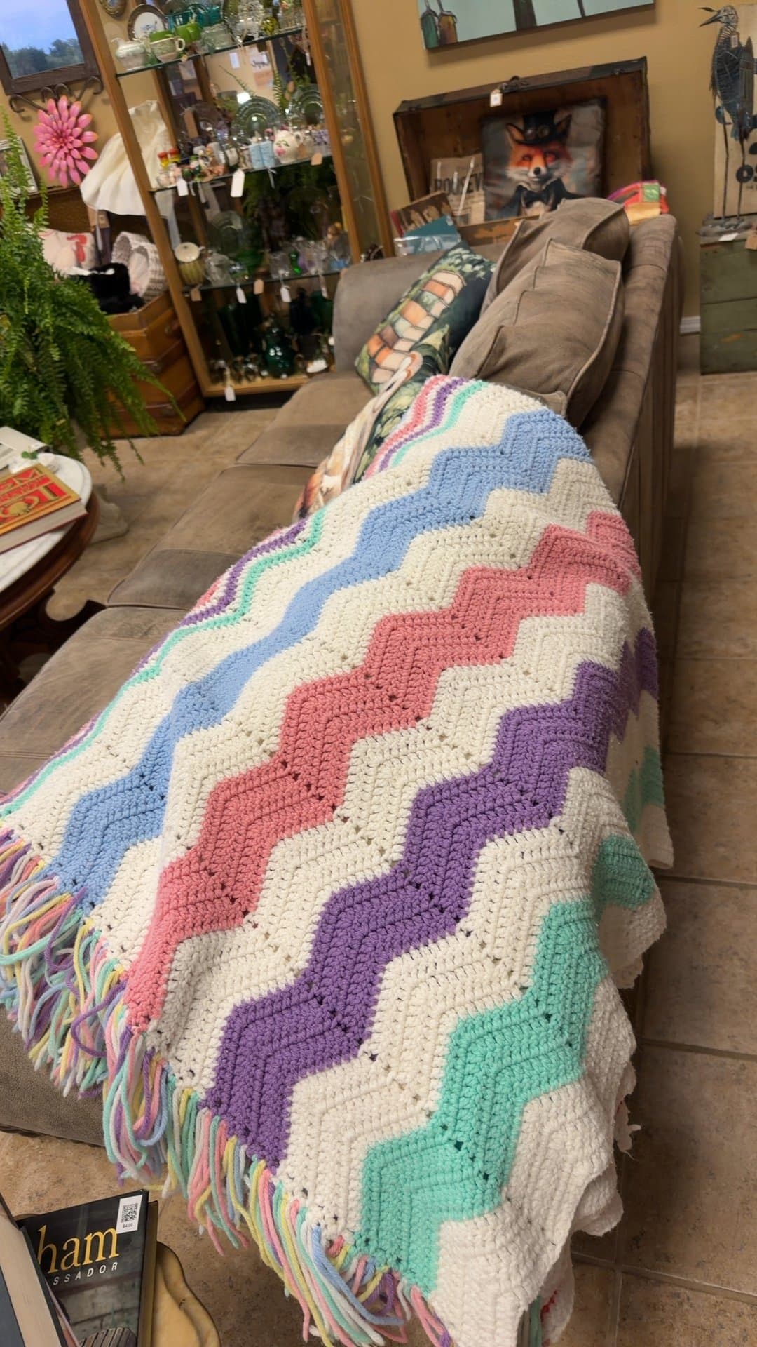 Handmade Crochet Zigzag Blanket - Image 1
