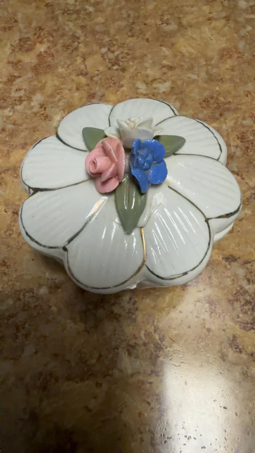 Floral Ceramic Trinket Box - Image 1