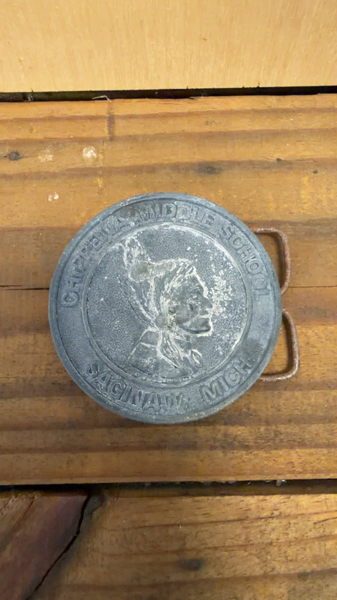 Chippewa Middle School Cast Iron Belt Buckle - Image 1