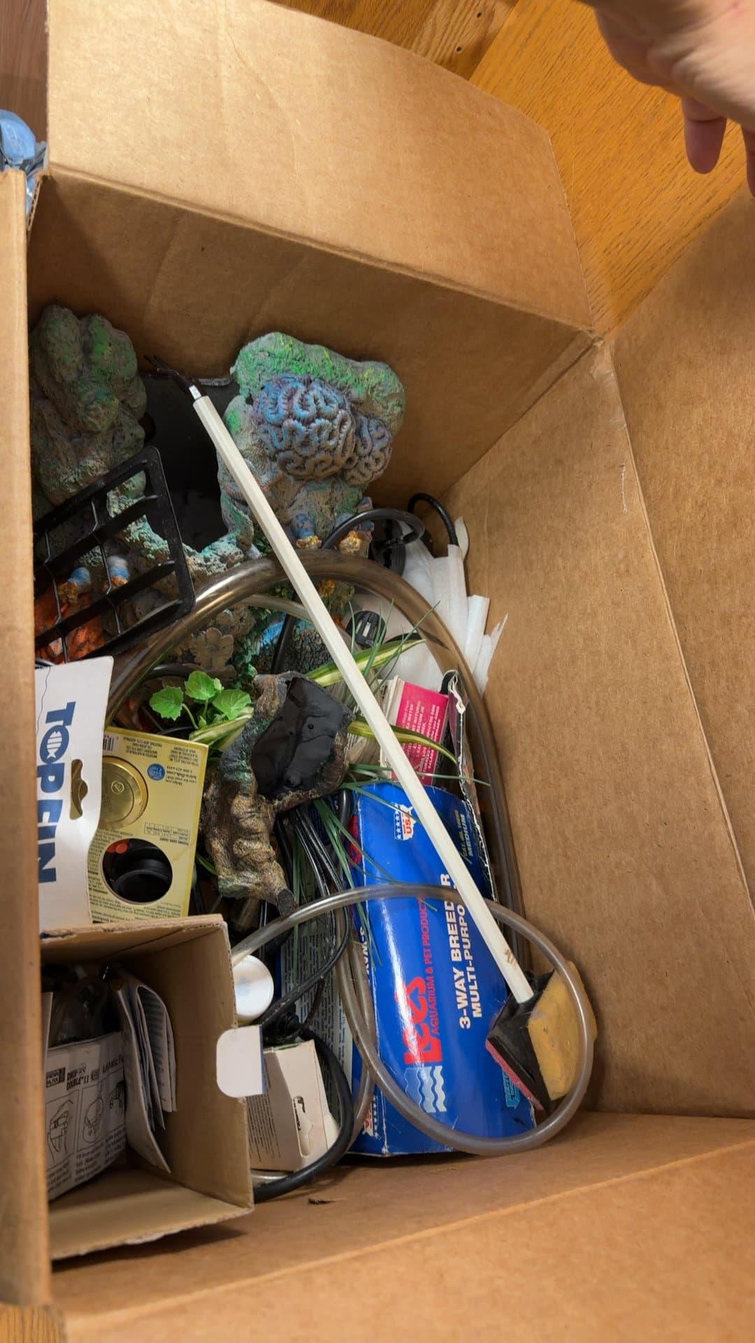 Assorted Aquarium Supplies and Decorations Lot - Image 1