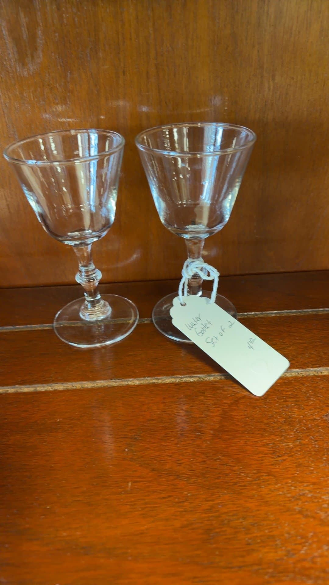 Vintage Water Goblet Set of 2 - Image 1