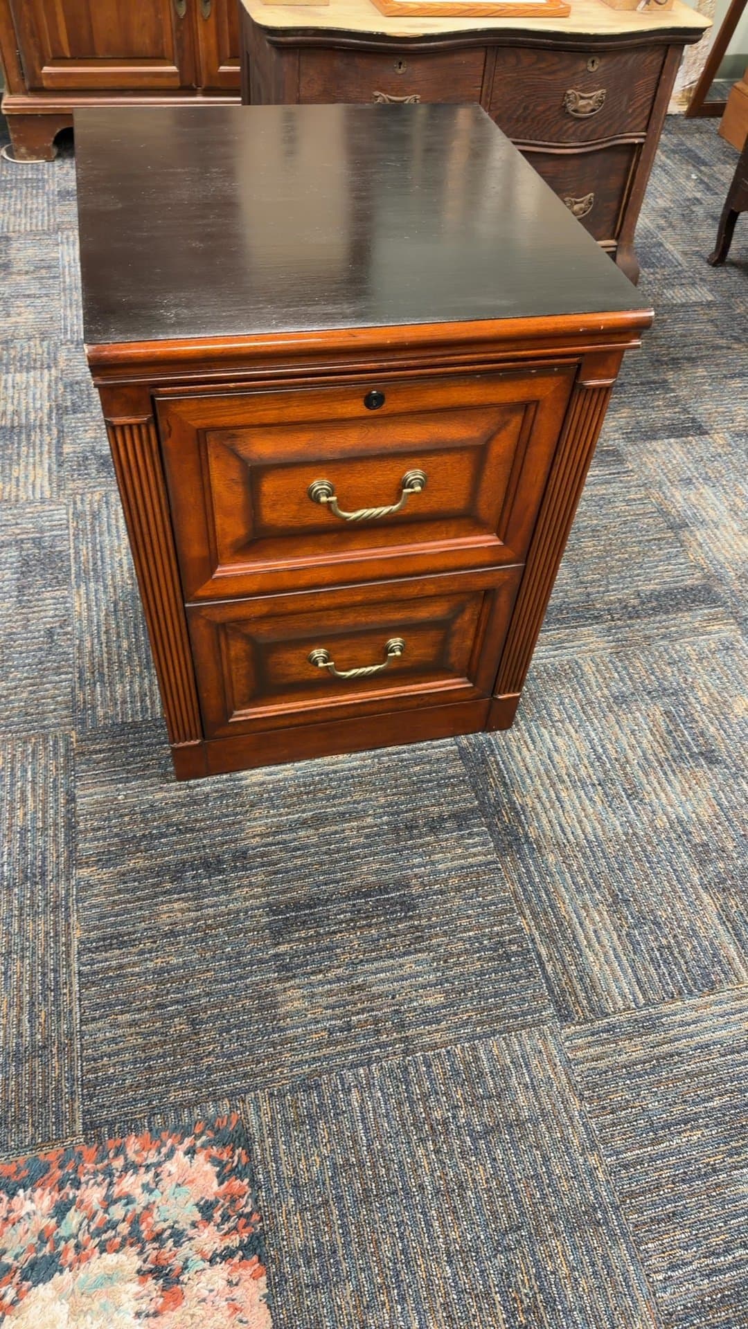 Wooden Two-Drawer Filing Cabinet - Image 1