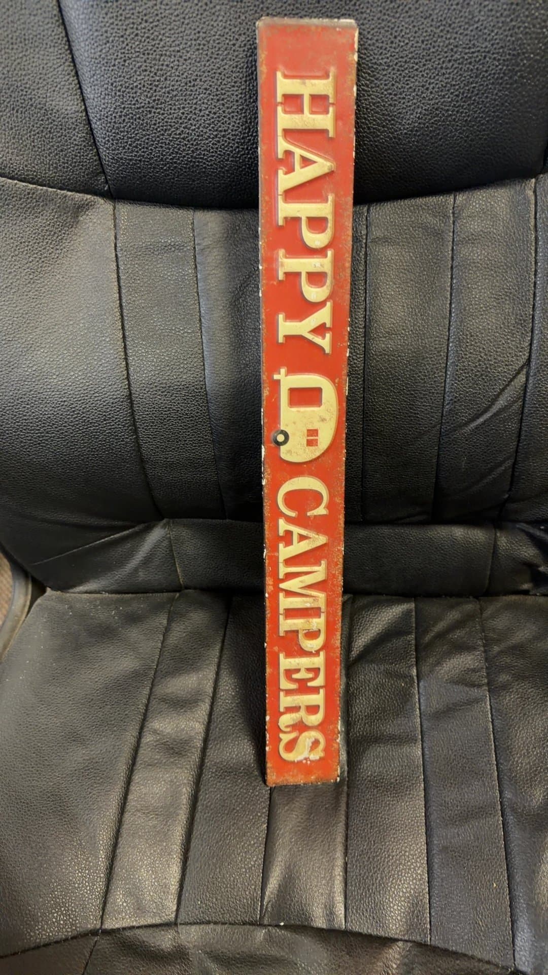 Vintage 'Happy Campers' Metal Sign - Image 1